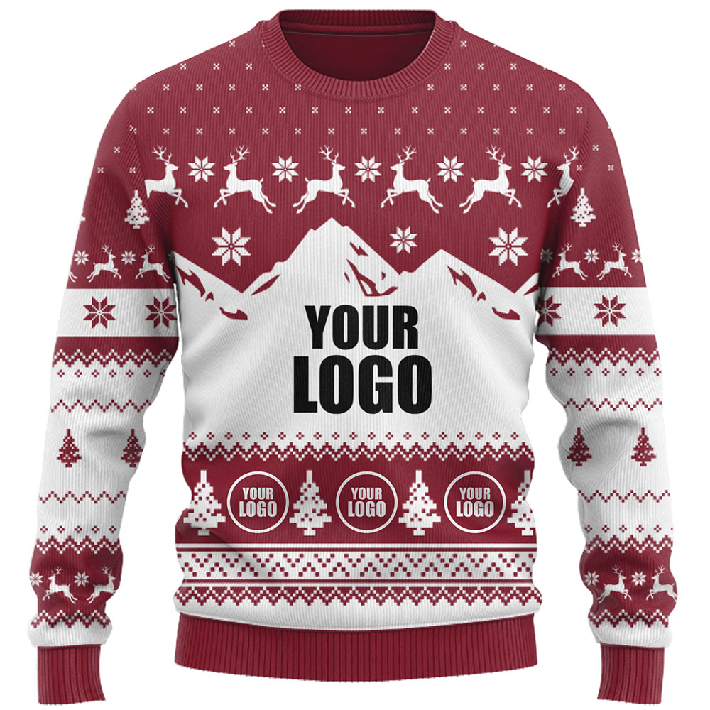 Custom Mountain Logo Ugly Christmas Sweater Live Preview 2